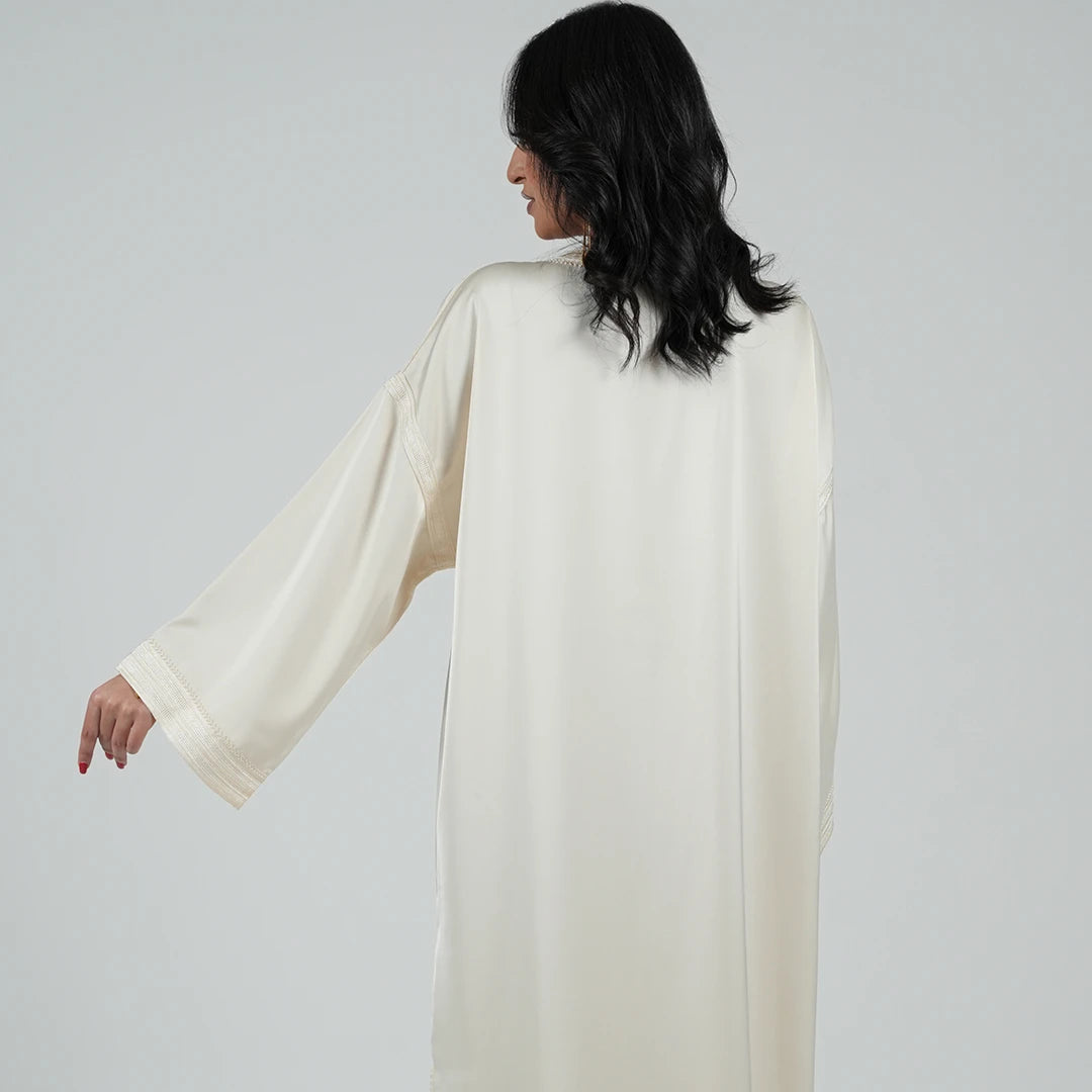 Luxury Kaftan Dress for Women Cream White