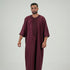 Embroidered kandoora with Short Sleeves Burgundy Color