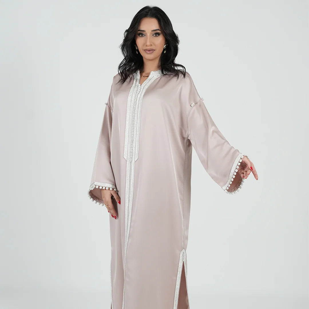 Luxury Kaftan Dress for Women Blush Pink Color