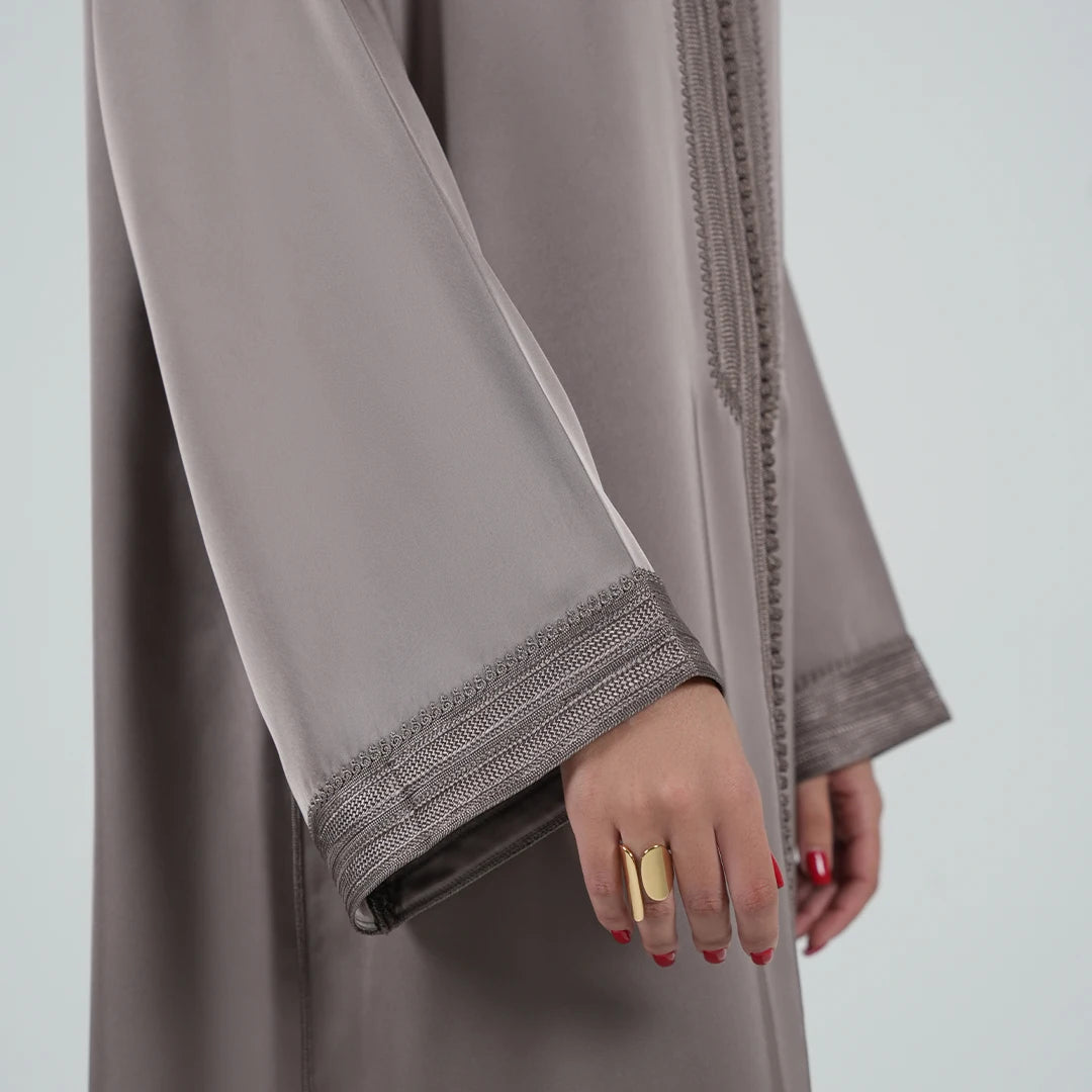 Luxury Kaftan Dress for Women Mocha Gray Color