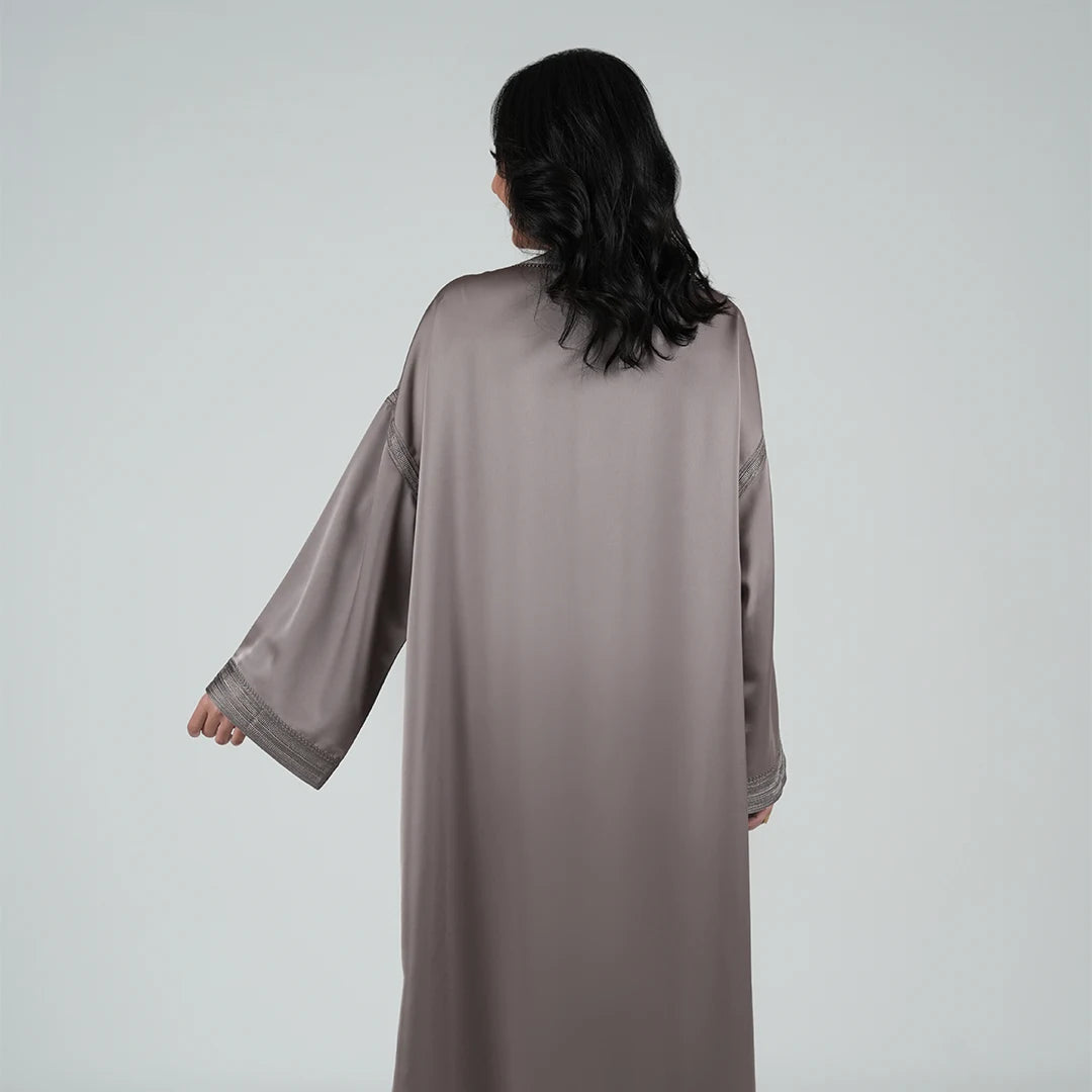 Luxury Kaftan Dress for Women Mocha Gray Color